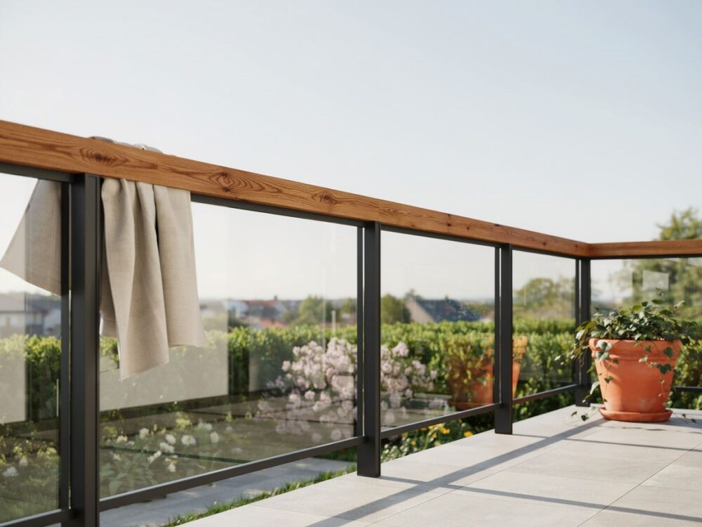szyby w balustradzie tarasowej